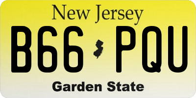 NJ license plate B66PQU
