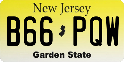 NJ license plate B66PQW