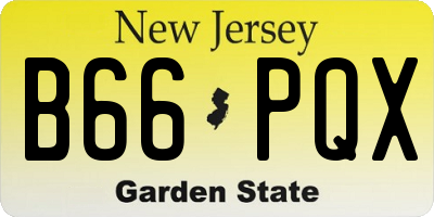NJ license plate B66PQX