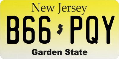 NJ license plate B66PQY