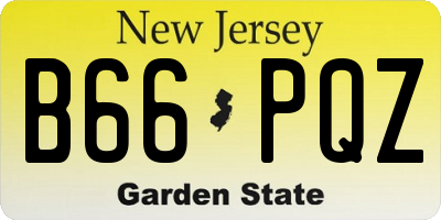 NJ license plate B66PQZ