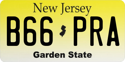 NJ license plate B66PRA