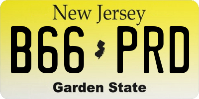 NJ license plate B66PRD