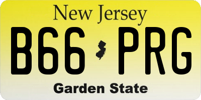 NJ license plate B66PRG