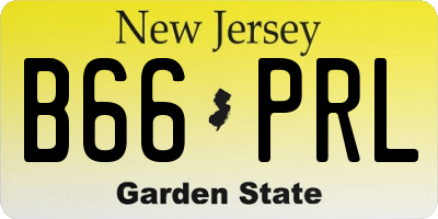 NJ license plate B66PRL