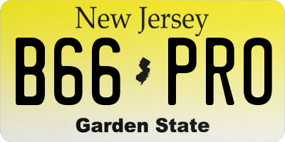 NJ license plate B66PRO