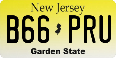 NJ license plate B66PRU