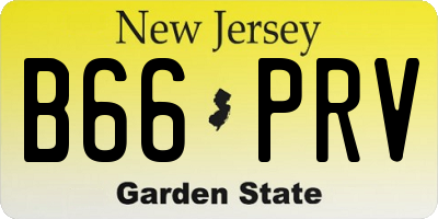 NJ license plate B66PRV
