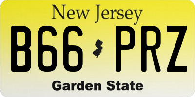 NJ license plate B66PRZ