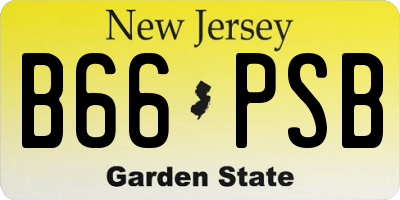 NJ license plate B66PSB