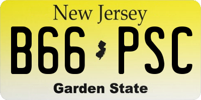 NJ license plate B66PSC