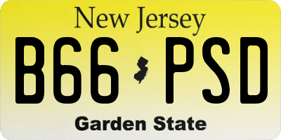 NJ license plate B66PSD