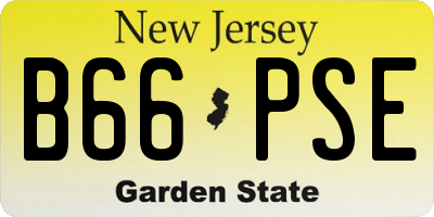 NJ license plate B66PSE