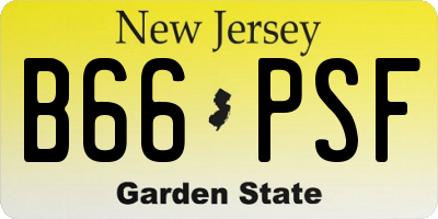 NJ license plate B66PSF