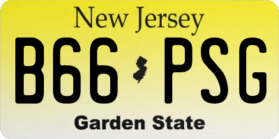 NJ license plate B66PSG