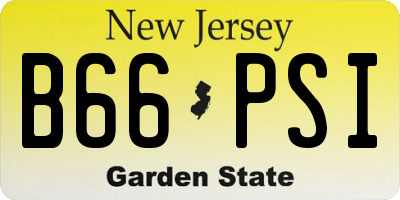 NJ license plate B66PSI