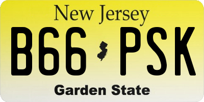 NJ license plate B66PSK