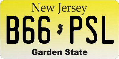 NJ license plate B66PSL