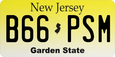 NJ license plate B66PSM