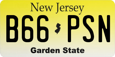 NJ license plate B66PSN
