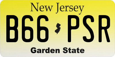 NJ license plate B66PSR