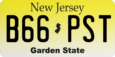NJ license plate B66PST