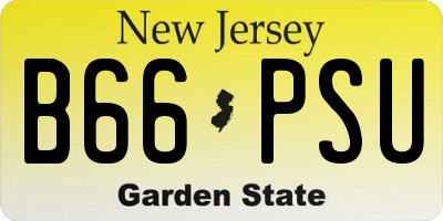 NJ license plate B66PSU
