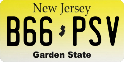 NJ license plate B66PSV