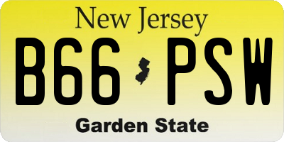 NJ license plate B66PSW