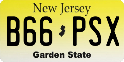 NJ license plate B66PSX