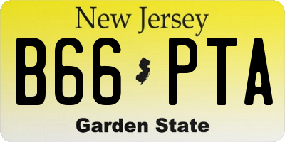 NJ license plate B66PTA