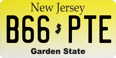 NJ license plate B66PTE