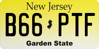 NJ license plate B66PTF