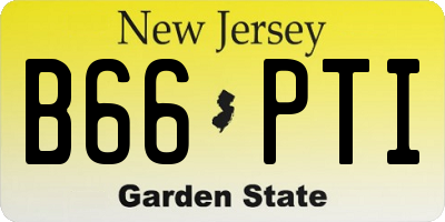 NJ license plate B66PTI