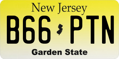 NJ license plate B66PTN