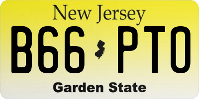 NJ license plate B66PTO