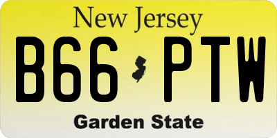 NJ license plate B66PTW