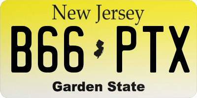 NJ license plate B66PTX
