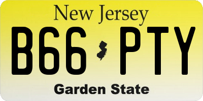 NJ license plate B66PTY
