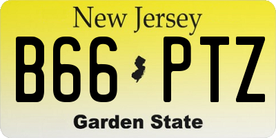 NJ license plate B66PTZ