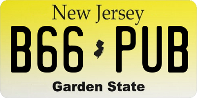 NJ license plate B66PUB