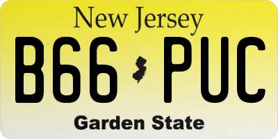 NJ license plate B66PUC