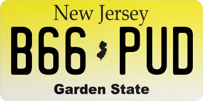 NJ license plate B66PUD