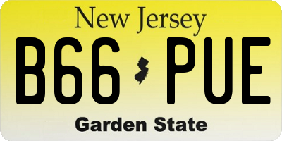 NJ license plate B66PUE