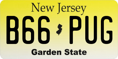 NJ license plate B66PUG
