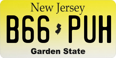 NJ license plate B66PUH