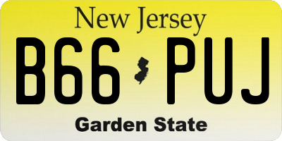 NJ license plate B66PUJ