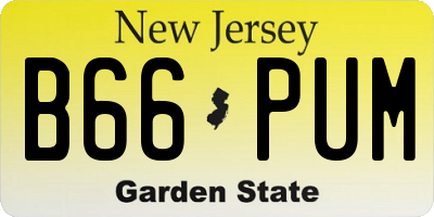 NJ license plate B66PUM