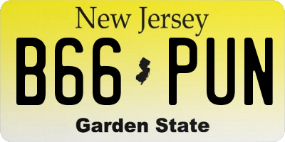 NJ license plate B66PUN