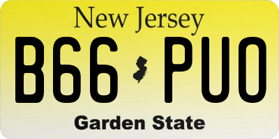 NJ license plate B66PUO